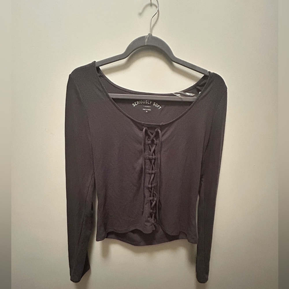 Aeropostale Seriously Soft Tie Front Top